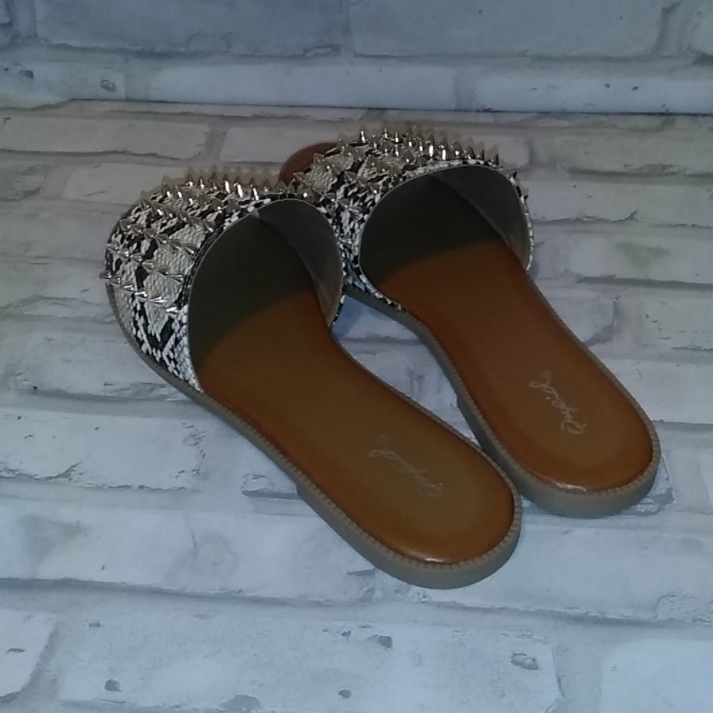 Studded Snakeskin Sandals - Picture 4 of 5